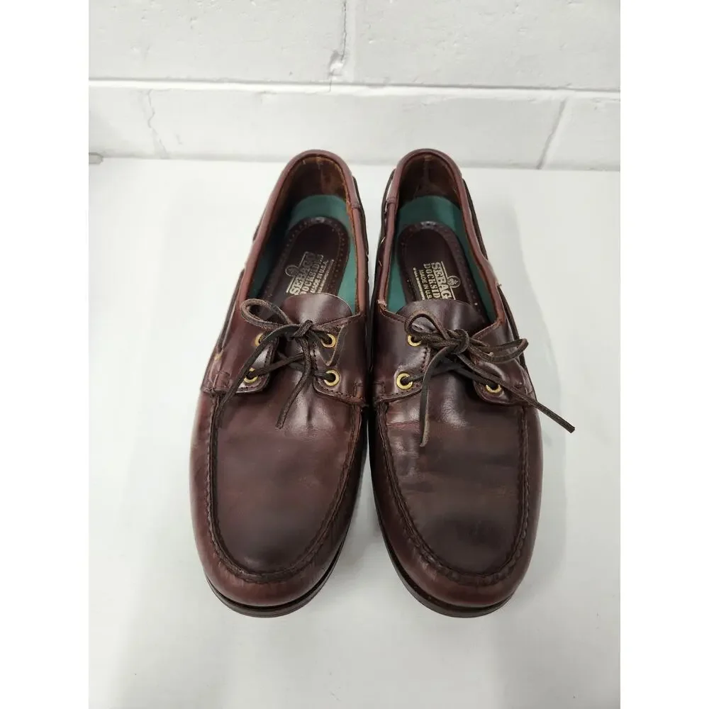 Sebago Docksides Endeavor Men's Moccasins Shoes, Sz 14W, Rich Brown Made In USA